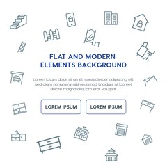 buildings, furniture outline vector icons and elements background concept on white background...Multipurpose use on websites, presentations, brochures and more
