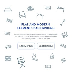 buildings, furniture outline vector icons and elements background concept on white background...Multipurpose use on websites, presentations, brochures and more