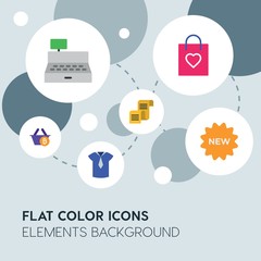clothes, shopping flat vector icons and elements background with circle bubbles networks...Multipurpose use on websites, presentations, brochures and more..
