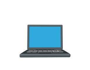 Laptop icon. 3d Vector illustration. Front view.