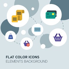 clothes, shopping flat vector icons and elements background with circle bubbles networks...Multipurpose use on websites, presentations, brochures and more..
