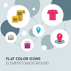 clothes, shopping flat vector icons and elements background with circle bubbles networks...Multipurpose use on websites, presentations, brochures and more..
