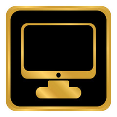 Computer button on white.