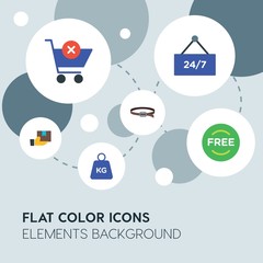clothes, shopping flat vector icons and elements background with circle bubbles networks...Multipurpose use on websites, presentations, brochures and more..