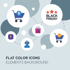 clothes, shopping flat vector icons and elements background with circle bubbles networks...Multipurpose use on websites, presentations, brochures and more..