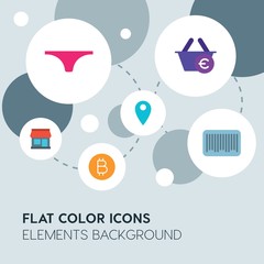 clothes, shopping flat vector icons and elements background with circle bubbles networks...Multipurpose use on websites, presentations, brochures and more..