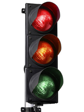 traffic light isolated on white background