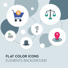 clothes, shopping flat vector icons and elements background with circle bubbles networks...Multipurpose use on websites, presentations, brochures and more..