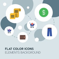 clothes, shopping flat vector icons and elements background with circle bubbles networks...Multipurpose use on websites, presentations, brochures and more..