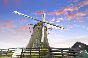 A typical Dutch windmill, Leidschendam near Den Haag, the Netherlands