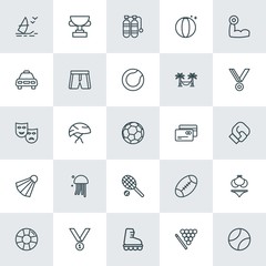 Modern Simple Set of sports, travel Vector outline Icons. ..Contains such Icons as  shoe,  first,  tank,  extreme,  style,  black,  victory and more on white background. Fully Editable. Pixel Perfect.
