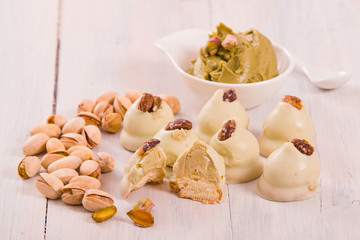 Pistachio truffles. 