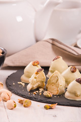 Pistachio truffles. 