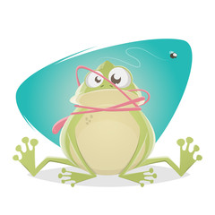 funny frog with tongue accident