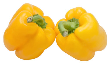 Two yellow peppe