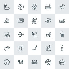 Modern Simple Set of sports, travel Vector outline Icons. ..Contains such Icons as  ball,  competition,  ring, ball,  internet,  adventure and more on white background. Fully Editable. Pixel Perfect.