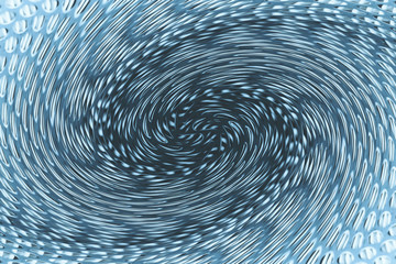 Space matter revolves around a spiral wormhole of blue color. Fantastic background image of...
