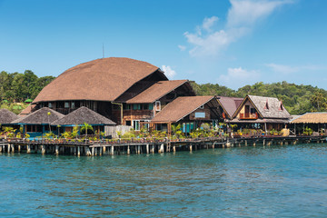 Houses on stilts in the fishing village of Bang Bao, Koh Chang, Thailand