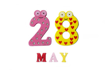 Figure twenty-eight and may word on white background.