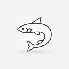 Salmon fish outline vector icon or logo element