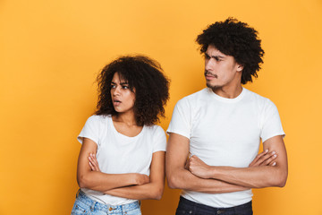 Portrait of an upset young afro american couple