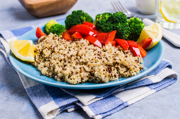 Cooked multi colored quinoa