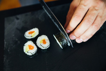 Sushi Being Cut