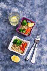 Cooked multi colored quinoa