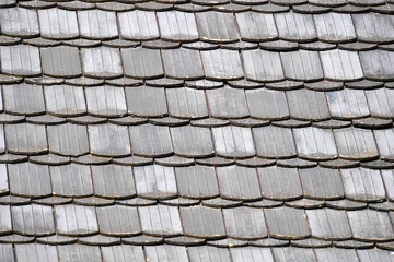 A typical slate roof on a church in Berlin-Stahnsdorf