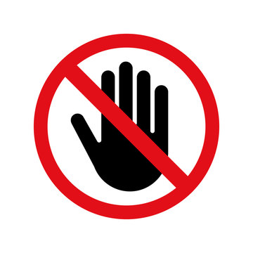 Stop hand vector no entry sign icon