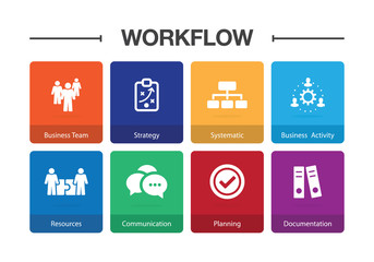Workflow Infographic Icon Set