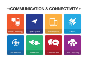 Communication and Connectivity Infographic Icon Set