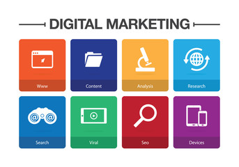 Digital Marketing Infographic Icon Set