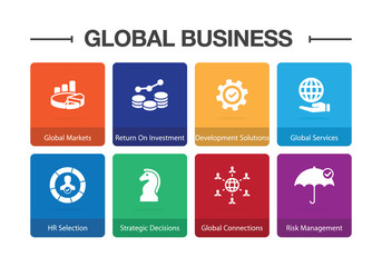 Global Business Infographic Icon Set