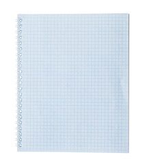 Blank checked notepad isolated on white