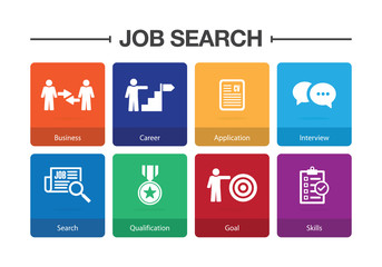 Job Search Infographic Icon Set