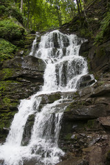 Great waterfall Shypit in Carpathian mountains