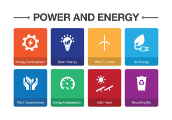 Power and Energy Infographic Icon Set