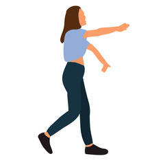  silhouette in colored clothes girl dancing dance on white background