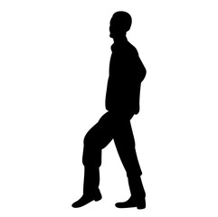  icon, isolated silhouette male dancing