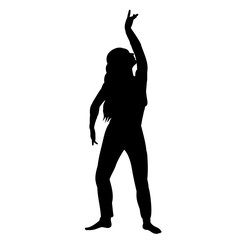 silhouette girl dancing oriental dance