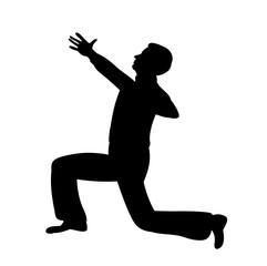  isolated silhouette male dancing