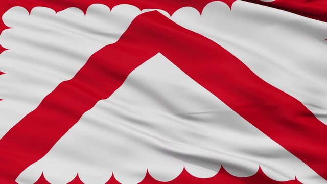 Kortrijk closeup flag, city of Belgium, realistic animation seamless loop - 10 seconds long