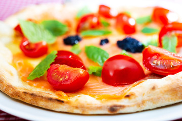 tasty pizza on a the table