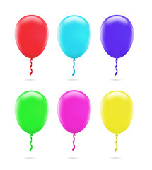 Set of colorful balloons on white background. Vector illustration. EPS10.