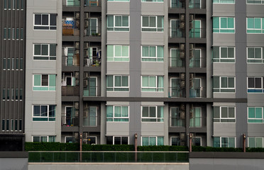 Modern condo building, pattern