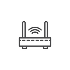 Wifi internet router outline icon. linear style sign for mobile concept and web design. Wireless router simple line vector icon. Symbol, logo illustration. Pixel perfect vector graphics