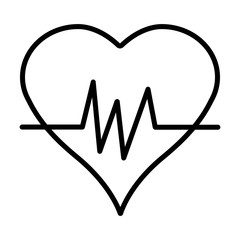 Heartbeat Line Icon.Vector Simple 96x96 Pictogram