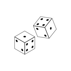 Vector dices icon. Flat isolated vector illustration on a white background.