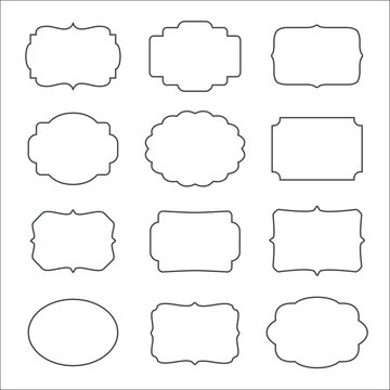 Vector set of frames isolated on white background